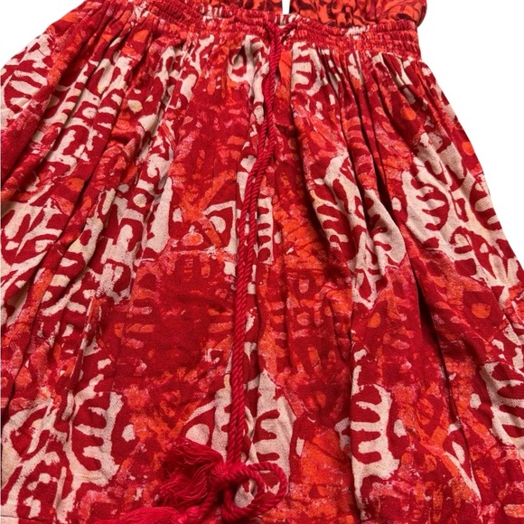 👗 Free People Red Beach Day Mini Dress Small Halter Backless Boho Festival 👗 - Picture 4 of 6